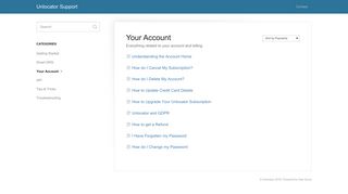 Your Account - Unlocator Support
