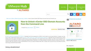 How to Unlock vCenter SSO Domain Accounts from the Command Line