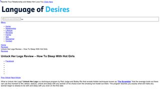 Unlock Her Legs Review - How To Sleep With Hot Girls