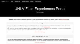 Field Experiences Portal | UNLV College of Education