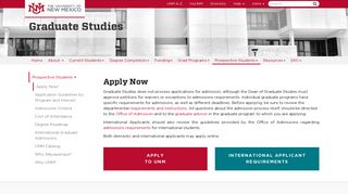 Apply Now :: | The University of New Mexico - UNM Graduate Studies