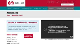 Admissions :: UNM Gallup | The University of New Mexico