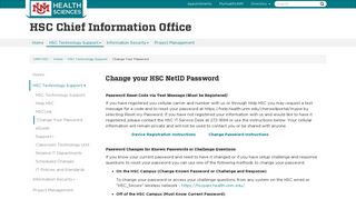 ChangePassword :: HSC Chief Information Office | The University of ...