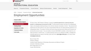 Employment Opportunities | Postdoced | University of ... - UNMC