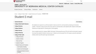 Student E-mail < University of Nebraska Medical ... - UNMC Catalog