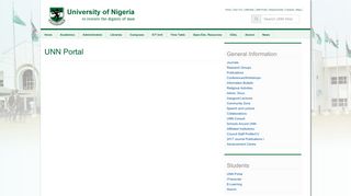 UNN Portal | University Of Nigeria Nsukka