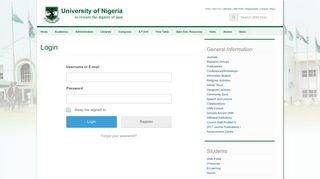 Login | University Of Nigeria Nsukka - Unn