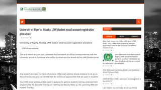 University of Nigeria, Nsukka, UNN student email account registration ...