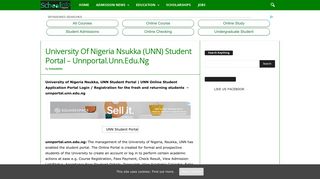 University Of Nigeria Nsukka (UNN) Student Portal – Unnportal.Unn ...