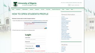 HOW TO OPEN STUDENTS PROFILE | University Of Nigeria ... - Unn
