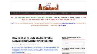 How to Change UNN Student Profile Password [New/Returning ...