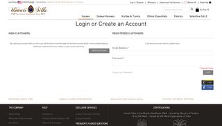 Login or Create an Account - Unnati Silks