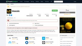 Unocoin BTC Web Wallet - Reviews and Features | CryptoCompare.com