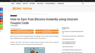 Unocoin Coupon Code: Earn Free Bitcoins Instantly (100% Working)