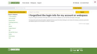 I forgot/lost the login info for my account or webspace - UnoEuro