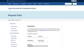 Request Data - OPTN