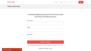 Sign Up - UnoTelly