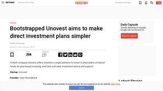 Bootstrapped Unovest aims to make direct investment plans simpler