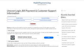 Unovon Login, Bill Payment & Customer Support Information