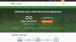 CallIndia.com: Unlimited calls to India at the lowest rates