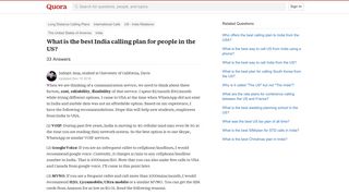 What is the best India calling plan for people in the US? - Quora