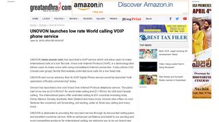 UNOVON launches low rate World calling VOIP phone service ...