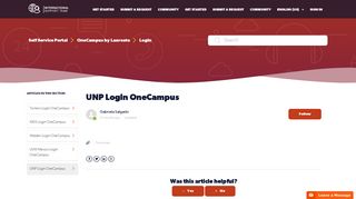 UNP Login OneCampus – Self Service Portal
