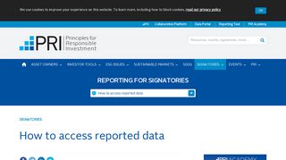 How to access reported data | Other | PRI
