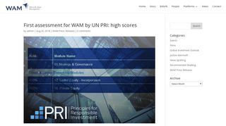 First assessment for WAM by UN PRI: high scores - wermutham.com
