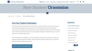 First-Year New Student Orientation Programs | University of Nevada ...
