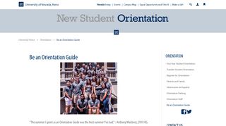 Becoming an Orientation Guide | University of Nevada, Reno