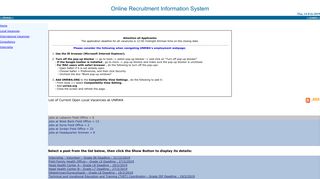 List of Open Vacancies - UNRWA jobs
