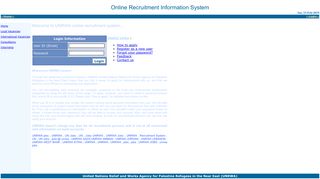 UNRWA - Online Recruitment Information System - UNRWA jobs