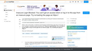 Insecure Login Blocked: You can't get an access token or log in to ...
