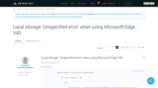 Local storage: 'Unspecified error' when using Microsoft Edge V40 ...