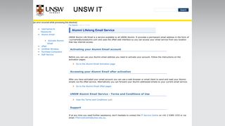 UNSW IT - Alumni Lifelong Email Service