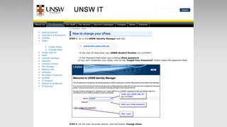 UNSW IT - How to Change your zPass