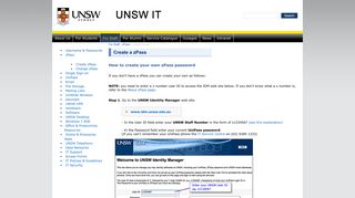 UNSW IT - Create zPass - staff