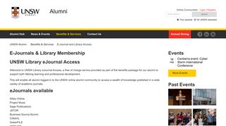 E-Journals & Library - UNSW Alumni - UNSW Sydney