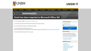 Zmail migrated to Microsoft Office 365 - UNSW Sydney