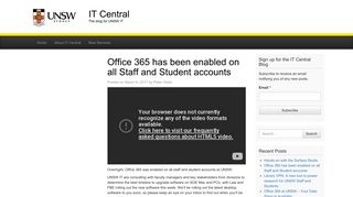 Office 365 has been enabled on all Staff and Student ... - UNSW Blogs