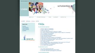 FAQs - UNSW Scholarships