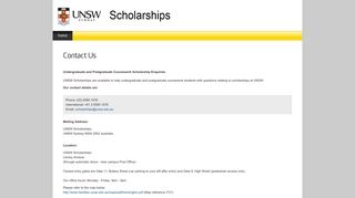 Contact Us - UNSW Scholarships - UNSW Sydney