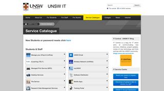 University of New South Wales - UNSW IT - Service Catalogue