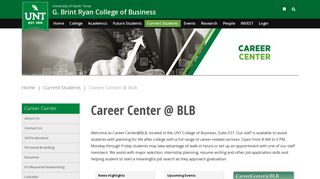 Career Center @ BLB - UNT College of Business