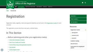Registration - Office of the Registrar - University of North Texas
