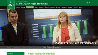 New Student Orientation | College of Business - UNT College of ...