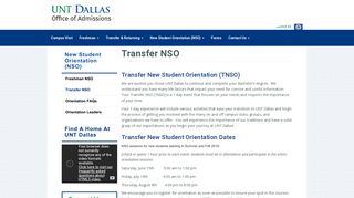 Transfer NSO | Admissions - UNT Dallas