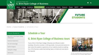 Schedule a Tour - UNT College of Business