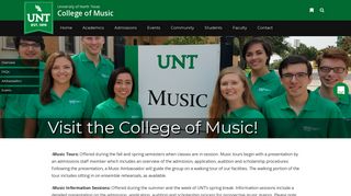 Visit the College of Music! | College of Music - UNT College of Music